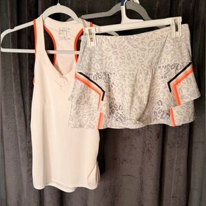 Lucky in Love Tank and Gray Leopard Skirt